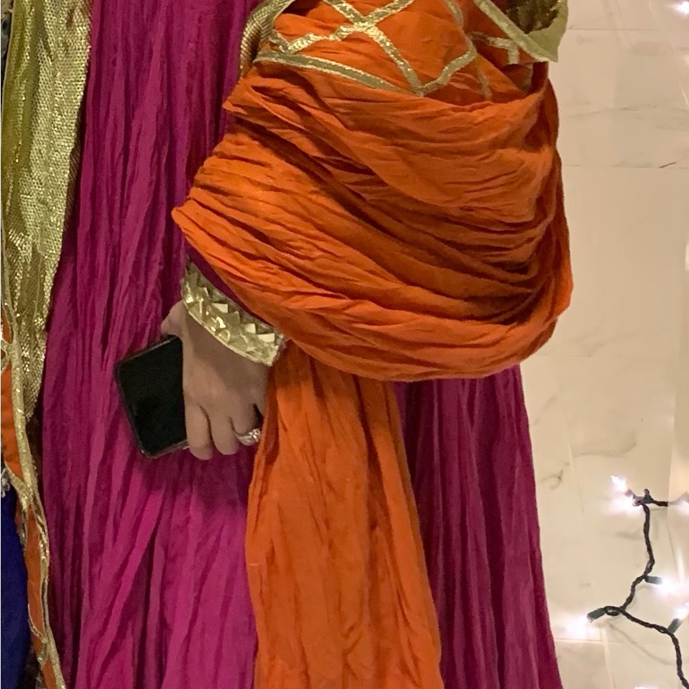 Hot Pink and Orange Kurti